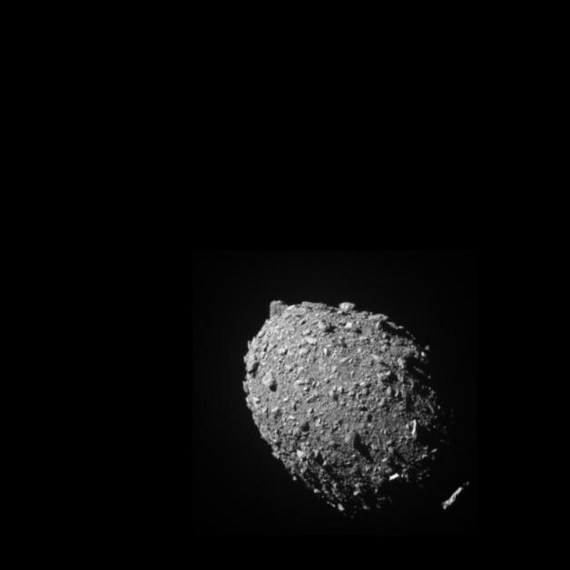 So sieht der Asteroid Dimorphos aus, den eine Raumsonde in der Nacht zum Dienstag mit Absicht rammte.
