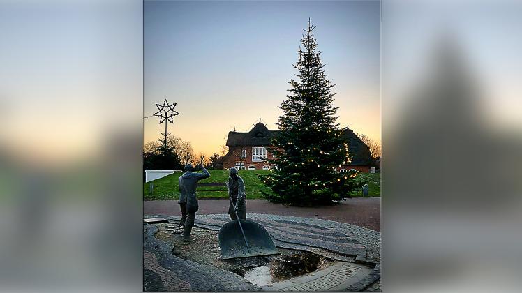 Weihnachtsbeleuchtung in St. Peter-Ording im Winter 2021/22