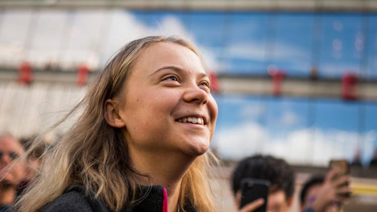 Greta Thunberg bei einer „Fridays for Future“-Kundgebung in Stockholm, wo sie inzwischen mit Freunden in einer WG lebt.