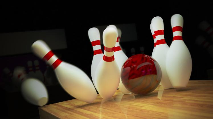 Ten-pin bowling shot. (CSP_3dmentat)