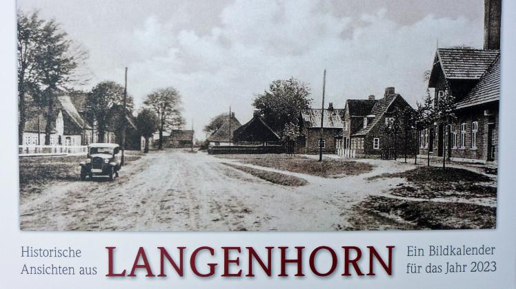 Das Titelblatt des neuen Langenhorn-Kalenders 2023 zeigt den Marktplatz in West-Langenhorn um 1930.