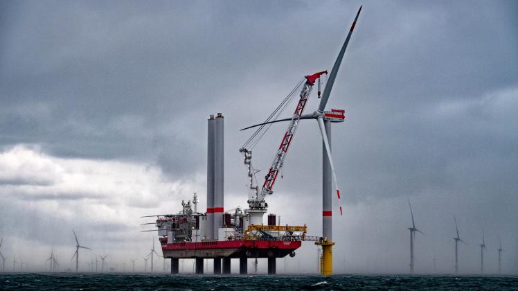 Halbzeit bei Windparkbau in der Nordsee