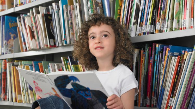 Girl Reading Storybook In Library, model released, , property released, , 9902420.jpg, Abundance, Arrangement, Australia