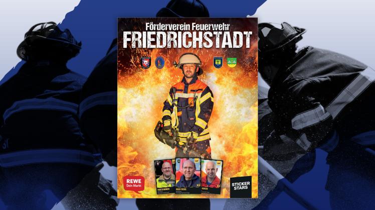 Aufruf zum Sammeln von Feuerwehr-Stickern bei Rewe in Friedrichstadt
