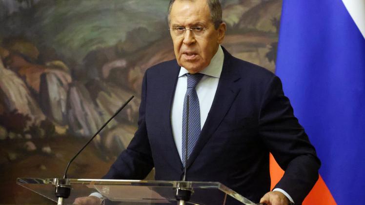 RUSSIA, MOSCOW - OCTOBER 24, 2022: Russia s Foreign Minister Sergei Lavrov during a press conference following a meetin