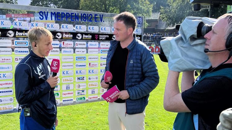 Sascha Risch vom SV Meppen und Thomas Wagner von Magentasport