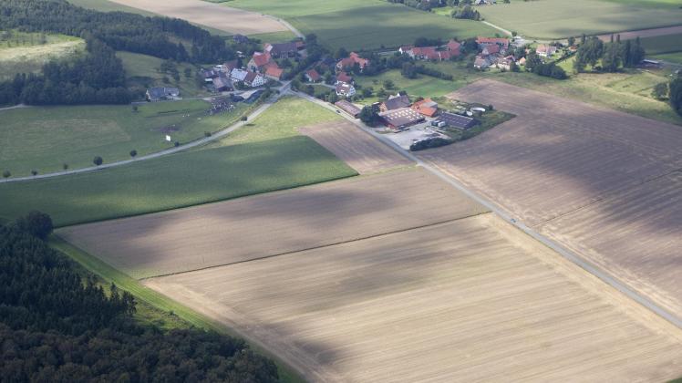 Luftbild geplantes Gewerbegebiet Natberger Feld in Bissendorf