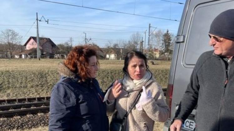 Treffen bei der Übergabe von Hilfsmitteln im Frühjahr: Kateryna Strazhyr (li.) mit Iryna Oelze
