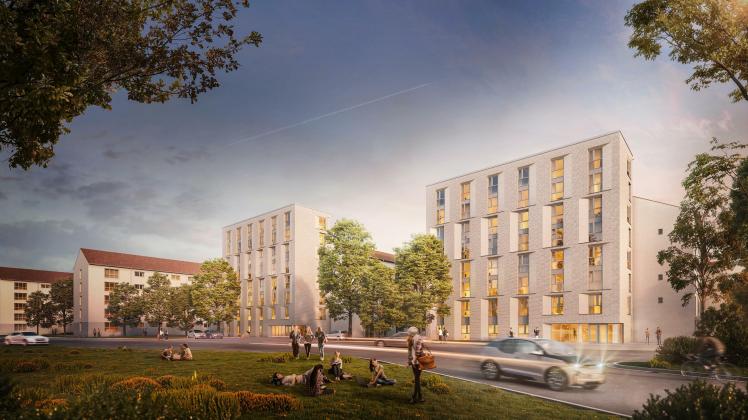 In der Max-Planck-Straße in Rostock entstehen zusätzlich 278 Wohnheimplätze für Studenten.