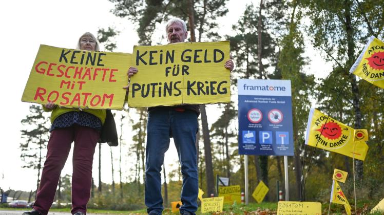 Protest vor Brennelementefabrik Lingen