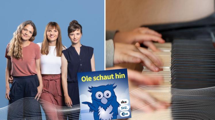 Wie funktioniert ein Klavier? Diese Frage lässt sich Ole im Kinderpodcast „Ole schaut hin“ von Christina Raack (links) von „Eule findet den Beat“ beantworten.