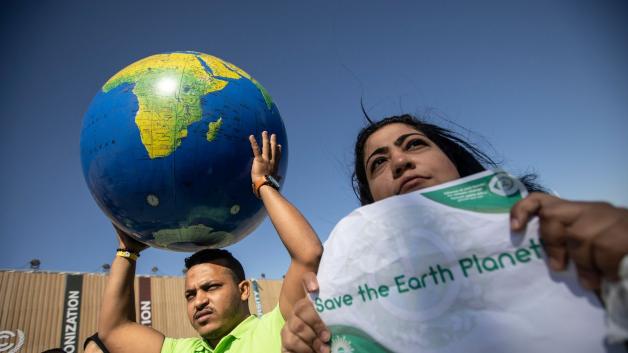 Demonstranten auf der Klima-Konferenz