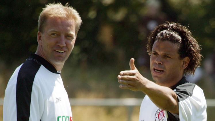 Schon 2006 vereint beim FC St. Pauli: Michel Dinzey (rechts) und der damalige Co-Trainer André Trulsen.