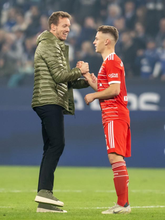 Bayerns Trainer Julian Nagelsmann und Joshua Kimmich.