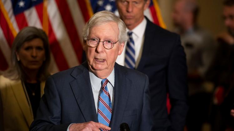 United States Senate Minority Leader Mitch McConnell (Republican of Kentucky) offers remarks during the Senate Republica