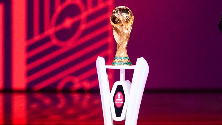 01.04.2022, FIFA-Fussball-WM 2022 Katar Endrunden-Auslosung in Doha (Katar), im Doha Exhibition Center (DECC), der WM-Po