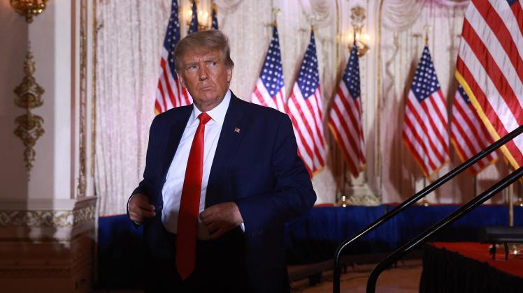 (FILES) In this file photo taken on November 15, 2022, former US President Donald Trump leaves the stage after speaking during an event at his Mar-a-Lago home in Palm Beach, Florida. - The US Supreme Court cleared the way on November 22, 2022, for former President Donald Trump's tax returns to be handed over to a committee of the Democratic-majority House of Representatives. (Photo by JOE RAEDLE / GETTY IMAGES NORTH AMERICA / AFP)