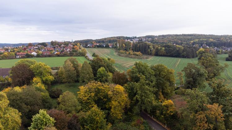 Blickk auf Bredberg bei Schledehausen. 15.10.2022. Foto: Michael Gründel