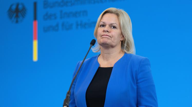 Nancy Faeser, Bundesministerin des Innern und für Heimat Pressestatement zum Fachkräfteeinwanderungsgesetz Berlin Berlin