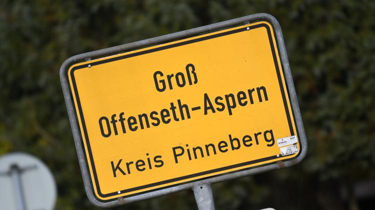 Ortsschild Groß Offenseth-Aspern Feature Symbolbild
22.10.2020 Foto: Michael Bunk (mbu/BAZ)