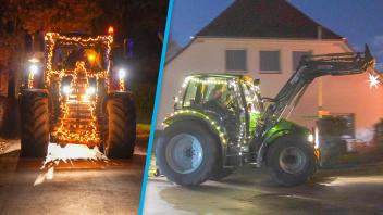 Lichterfahrt führt durch Stemwede - 52 Traktoren weihnachtlich geschmückt