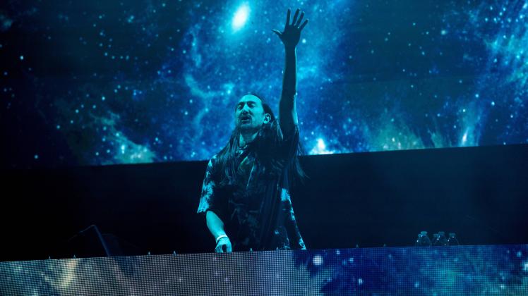 FORT LAUDERDALE, FL- DECEMBER 4: Steve Aoki on stage during Audacy Beach Festival at Fort Lauderdale Beach Park on Decem