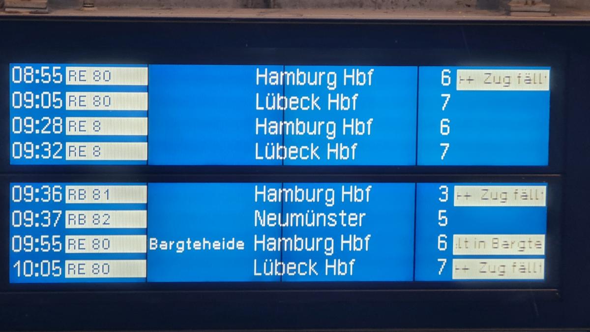 Bahnstrecke HamburgLübeck Zugausfälle und Verspätungen