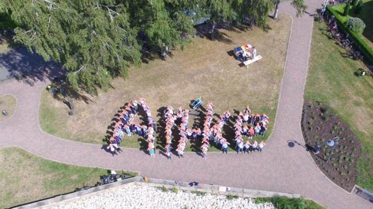 Bislang steht dieses Bild für die Dorfregion AnKe: Teilnehmer der Sternfahrt aus Ankum und Kettenkamp bilden den Schriftzug AnKe