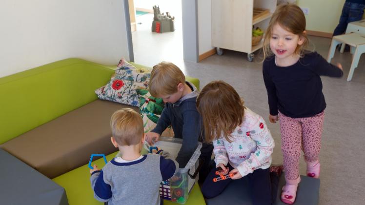 Immer spielen: Die Kinder lieben die neue AWO-Kita Löwenherz in der Wisiinger Mark.