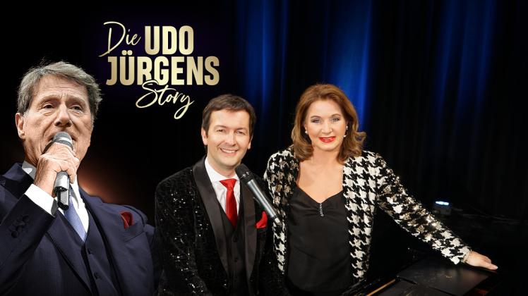 Schauspielerin Gabriela Benesch und Udo-Jürgens-Interpret Alex Parker (M.) gestalten die Tribute-Show „Die Udo Jürgens Story – Sein Leben, seine Liebe, seine Musik“.