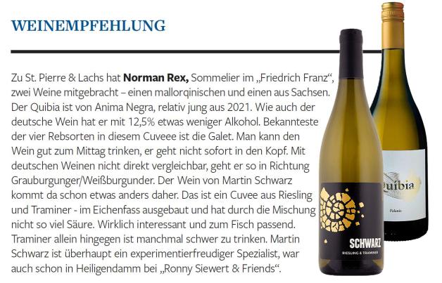 Riesling & Traminer von Martin Schwarz aus Sachsen und Quibia von Anima Nagra (Mallorca) Riesling & Traminer von Martin Schwarz aus Sachsen und Quibia von Anima Nagra (Mallorca)