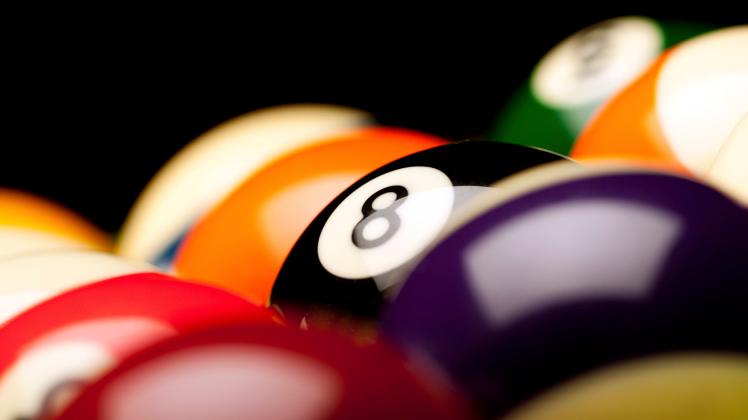 Pool game on green table , 5849088.jpg, 8, action, arrangement, background, ball, balls, billard, billiard, black, chall
