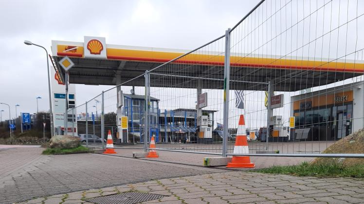 Abgesperrt: die Shell-Tankstelle am Trift in Westerland.