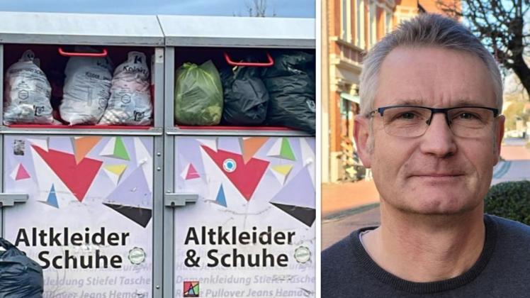 Sammeltüten des Kolpingwerkes haben in Containern von kommerziellen Anbietern nichts zu suchen,  meint Ulrich Imwalle von der Kolpingsfamilie Lage-Rieste.