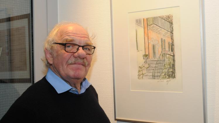 Colorierte Bleistiftzeichnungen präsentiert Heinz-Jürgen Nepke in der Bad Essener Rathausgalerie.