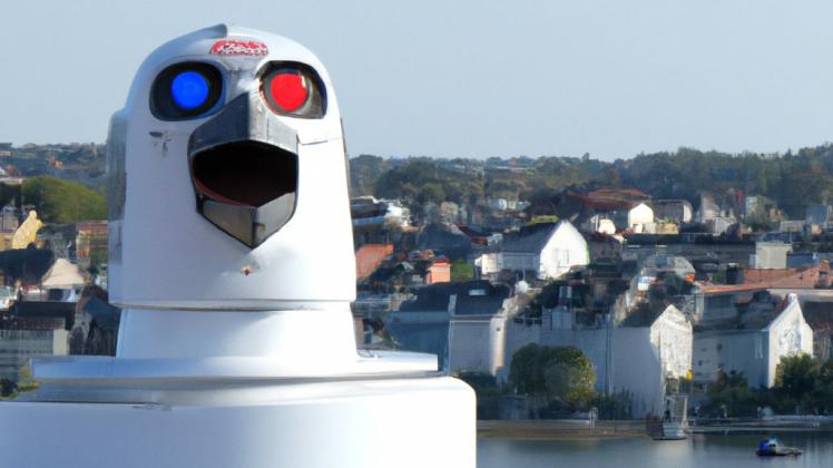 Gespräch mit einem Roboter: Was weiß „ChatGPT“ über Flensburg? Dieses Bild hat „DALL-E“ für uns gestaltet, ein automatisches Bildprogramm aus demselben Unternehmen, das auch „ChatGPT“ entwickelt hat.