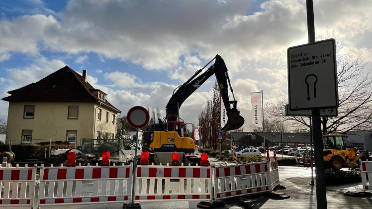 Ein Teilstück der Weststraße in Melle-Mitte ist derzeit gesperrt: Die Bauarbeiten sollen sieben Wochen dauern.