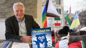 Was sind Menschenrechte? Über diese Frage spricht Ole im Kinderpodcast „Ole schaut hin“ mit dem ehemaligen Bundespräsidenten Joachim Gauck.