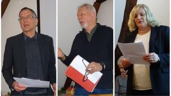 (von links) Geschäftsführer Michael Gander und Vorsitzender Georg Hörnschemeyer vom Verein Gedenkstätten Gestapokeller und Augustaschacht sowie Dagmar Bahlo, Bürgermeisterin der Stadt GeorgsmarienhütteFotos (3): Michael Goran