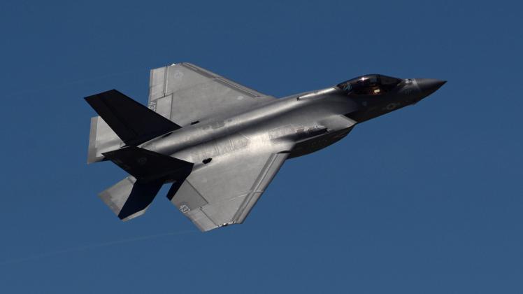 FORT LAUDERDALE FL - MAY 01: United States Navy Lockheed Martin F-35 Lightning II is seen in flight during the Fort Laud