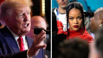 Ex-US-Präsident Donald Trump wetterte nach der Super-Bowl-Halbzeit-Show gegen Rihanna.