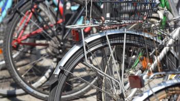 parking of bikes or bicycles, bicycle parking space in the city parking of bikes or bicycles