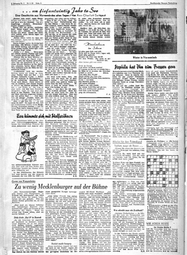 Seite 5 der ersten NNN-Ausgabe vom 16. Februar 1953