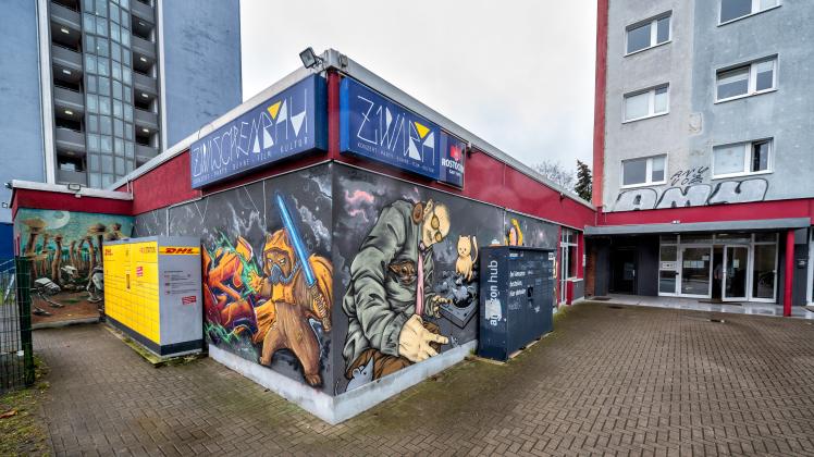 Veranstaltungsbau „Zwischenbau” in der Rostocker SüdstadtFoto: Georg Scharnweber