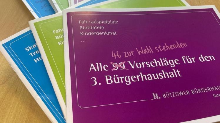 Die Broschüre zum 3. Bützower Bürgerhaushalt enthielt 99 Vorschläge. 46 davon standen zur Wahl. Die Entscheidung ist nun gefallen. 