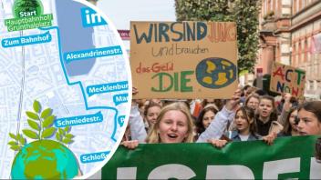 Das ist die Strecke der Demonstration von Fridays for Future in Schwerin