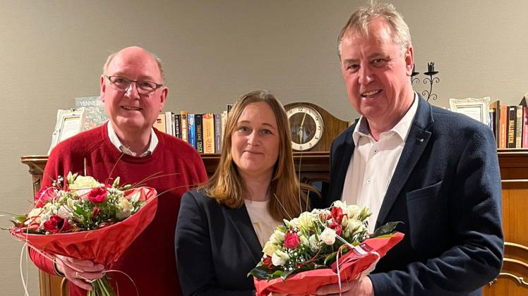 Axel Gruczyk mit Silke Depker und Werner Lager, SPD-Kreisvorsitzender Osnabrück-Land.