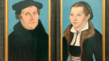 Portraits of Martin Luther and his wife Katharina von Bora, 1529. Oil on panel. Workshop of Lukas Cranach the Elder, 1472 -1553. The Uffizi Gallery is a prominent art museum located adjacent to the Piazza della Signoria in the Historic Centre of Florence i