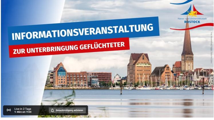 Die Informationsveranstaltung wird auf dem Youtube-Kanal der Rostocker Stadtverwaltung gestreamt.