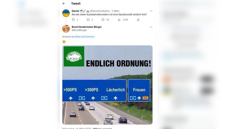 Der Bund Osnabrücker Bürger (BOB), der mit zwei Personen im Osnabrücker Rat vertreten ist, hat sich am Mittwoch – dem Weltfrauentag – frauenfeindliche auf Twitter geäußert.